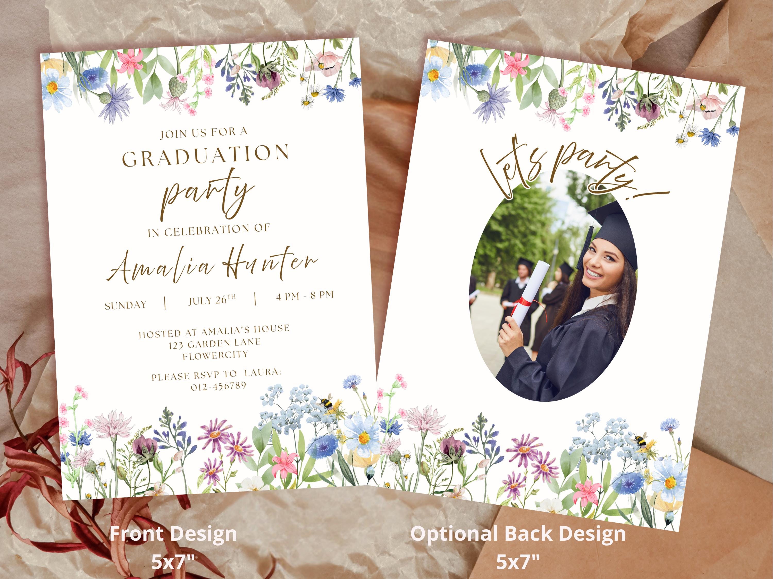 Wildflower Graduation Party Invitation thumbnail 4