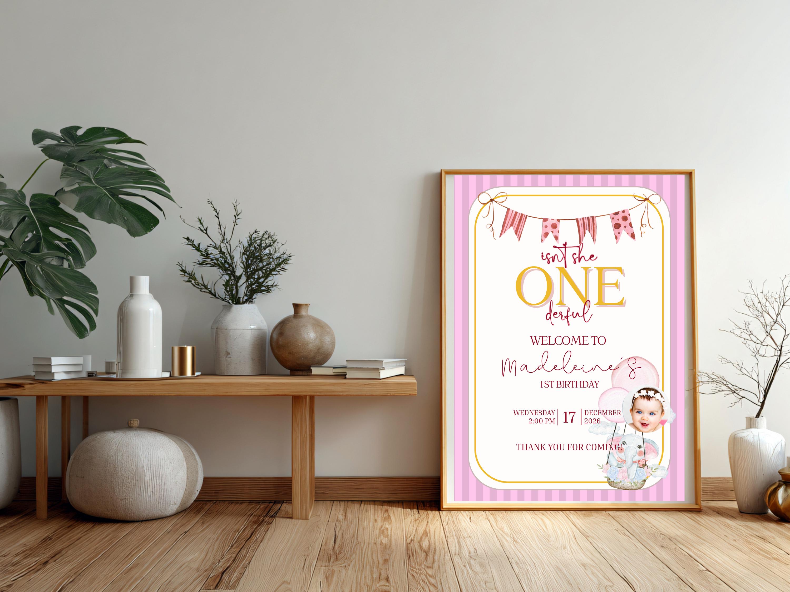 ONEderful First Birthday Welcome Sign thumbnail 4