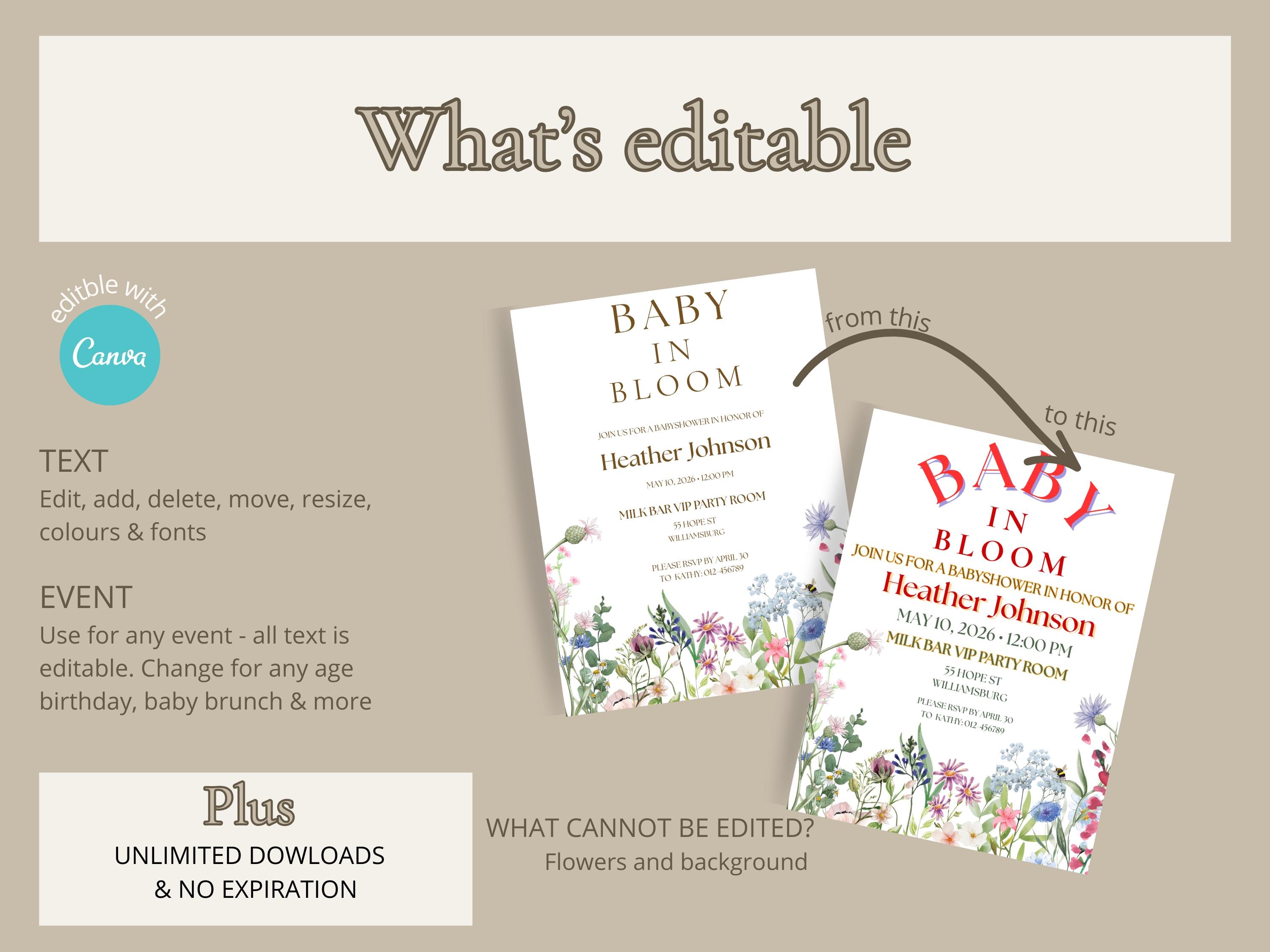 Baby in Bloom Floral Shower Invitation thumbnail 5
