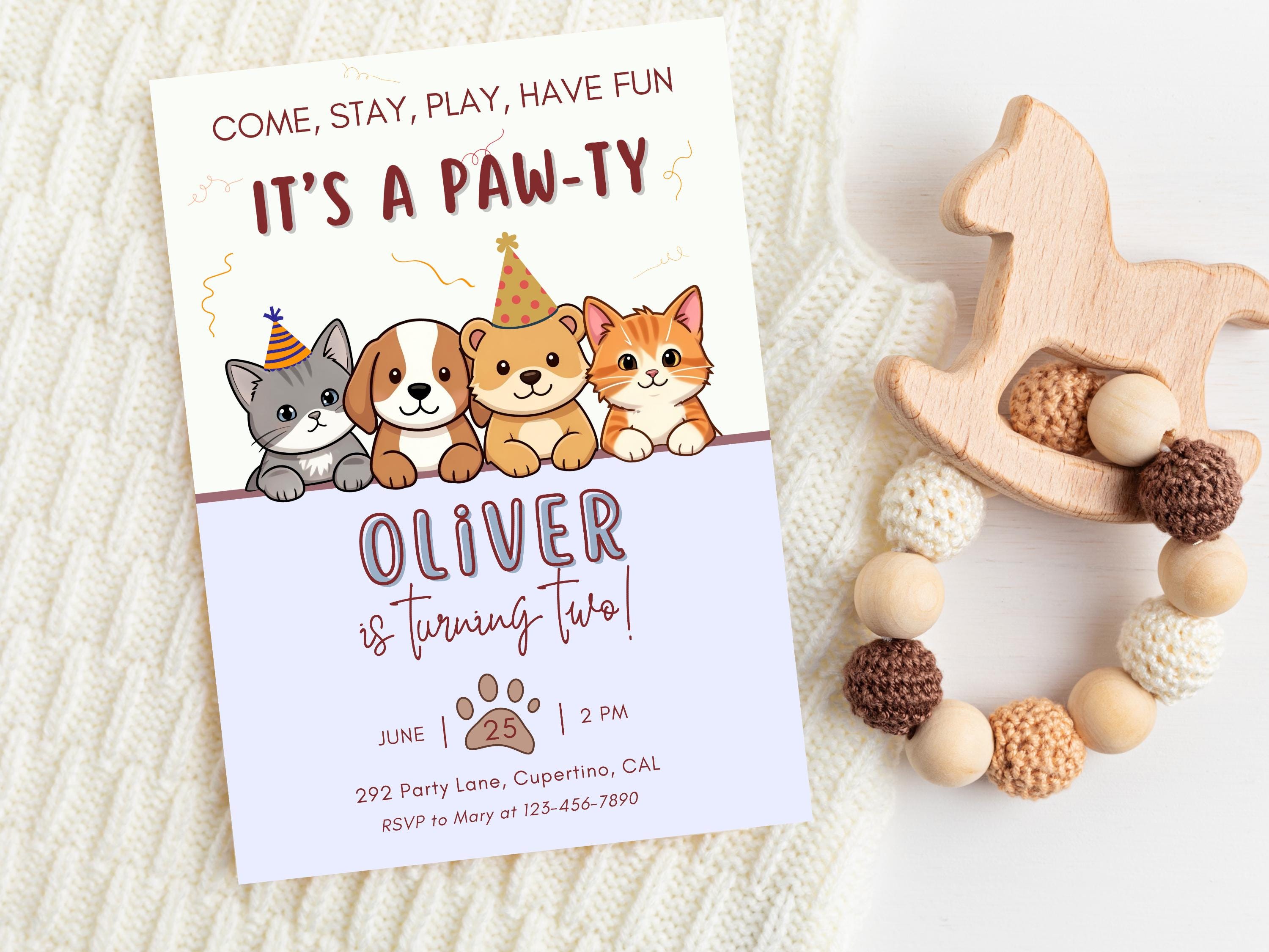 Let's Pawty Dog Birthday Invitation thumbnail 5