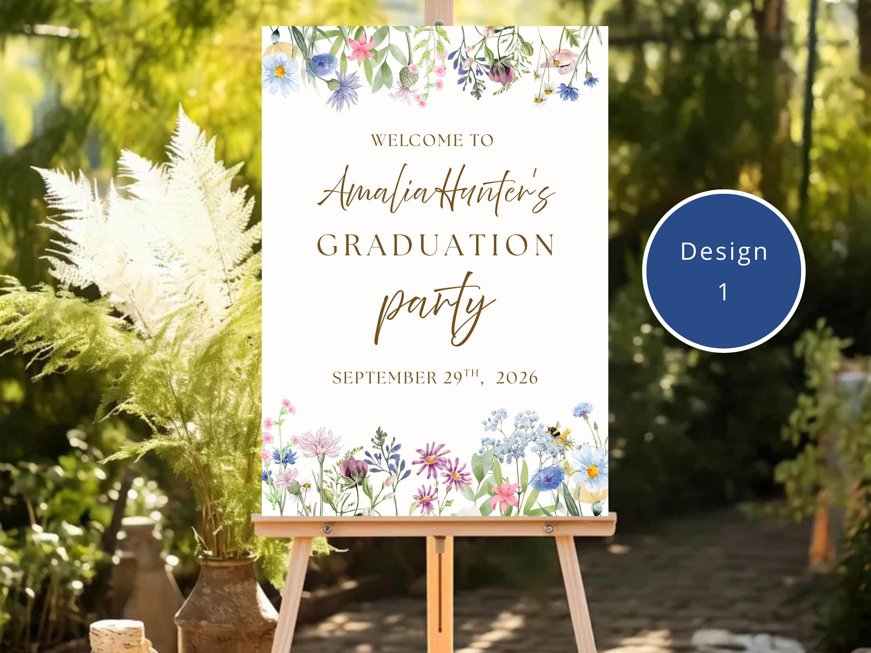 Wildflower Graduation Welcome Sign thumbnail 3
