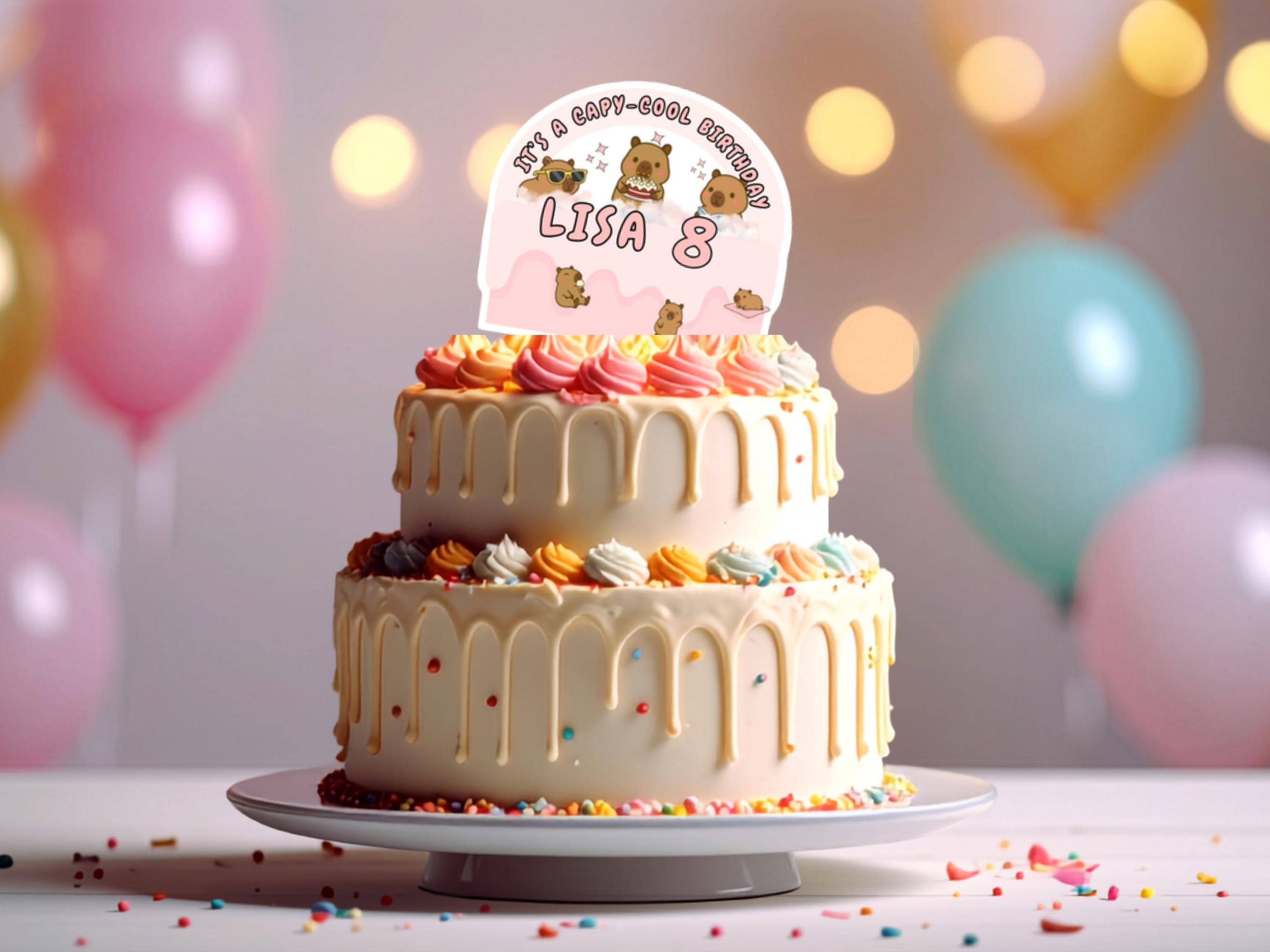 Capy-Cool Birthday Cake Topper thumbnail 3
