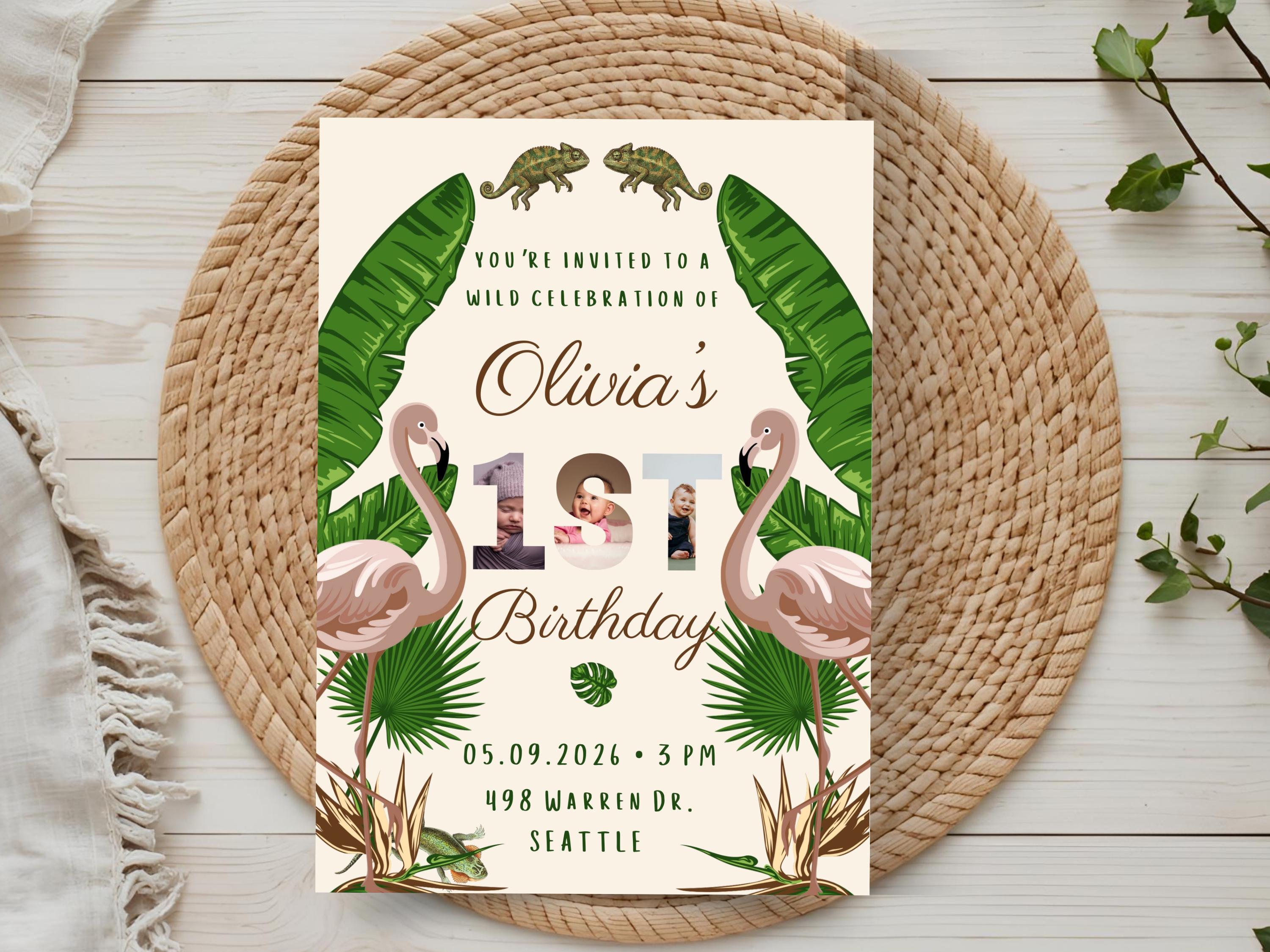 Jungle First Birthday Invitation thumbnail 2