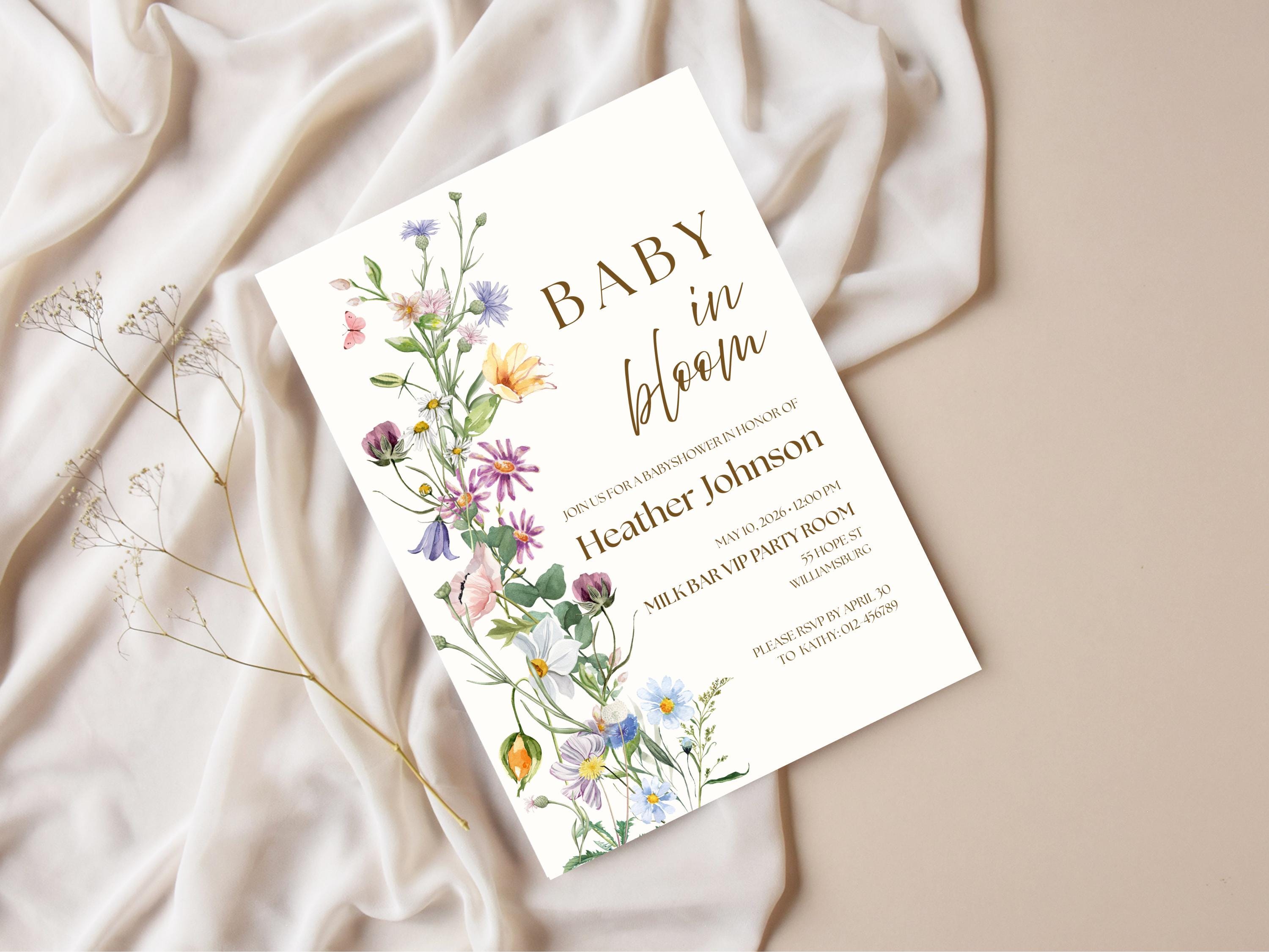 Wildflower Boho Baby Shower Invitation thumbnail 4