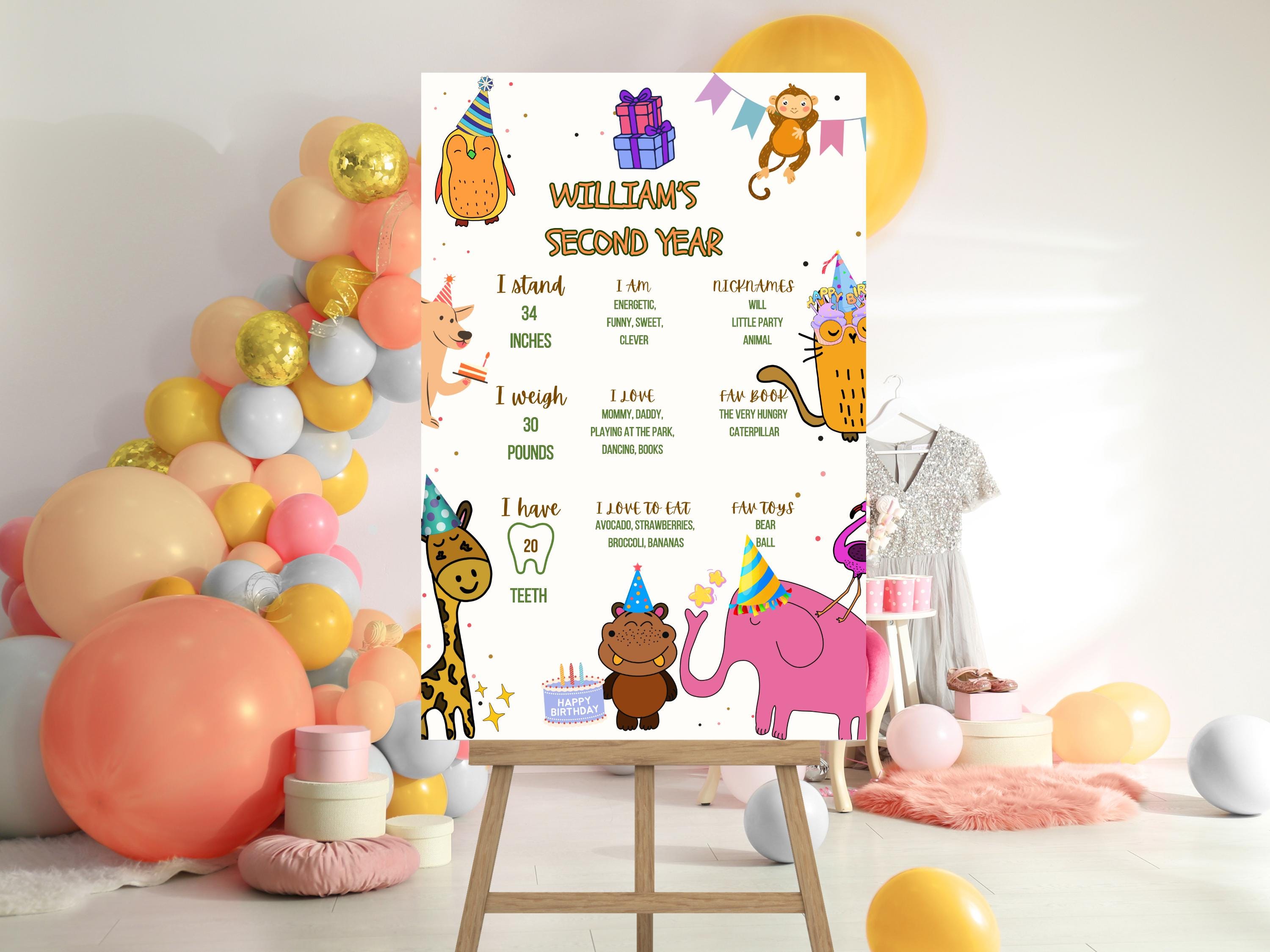 Colorful Animal Birthday Milestone Board thumbnail 2