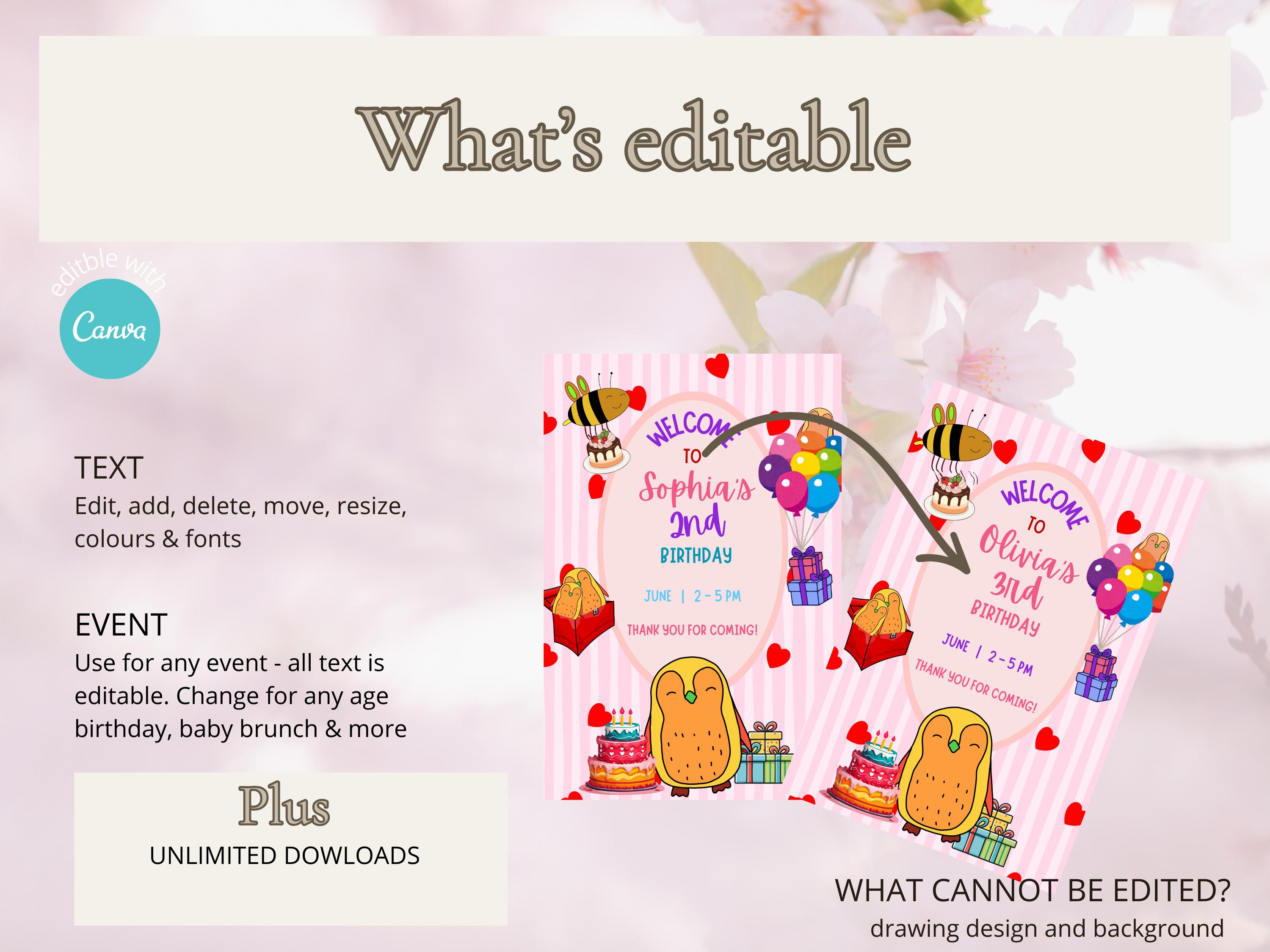 Penguin & Bee Birthday Welcome Sign thumbnail 4