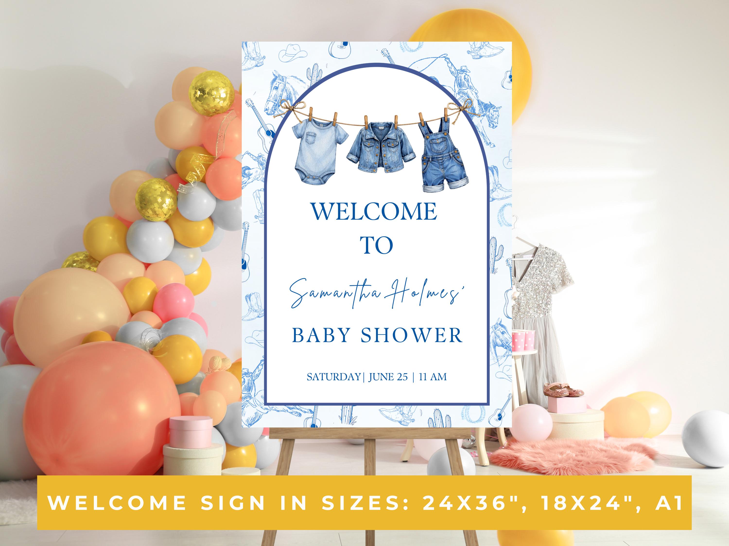 Blue Jean Baby Shower Welcome Sign thumbnail 3