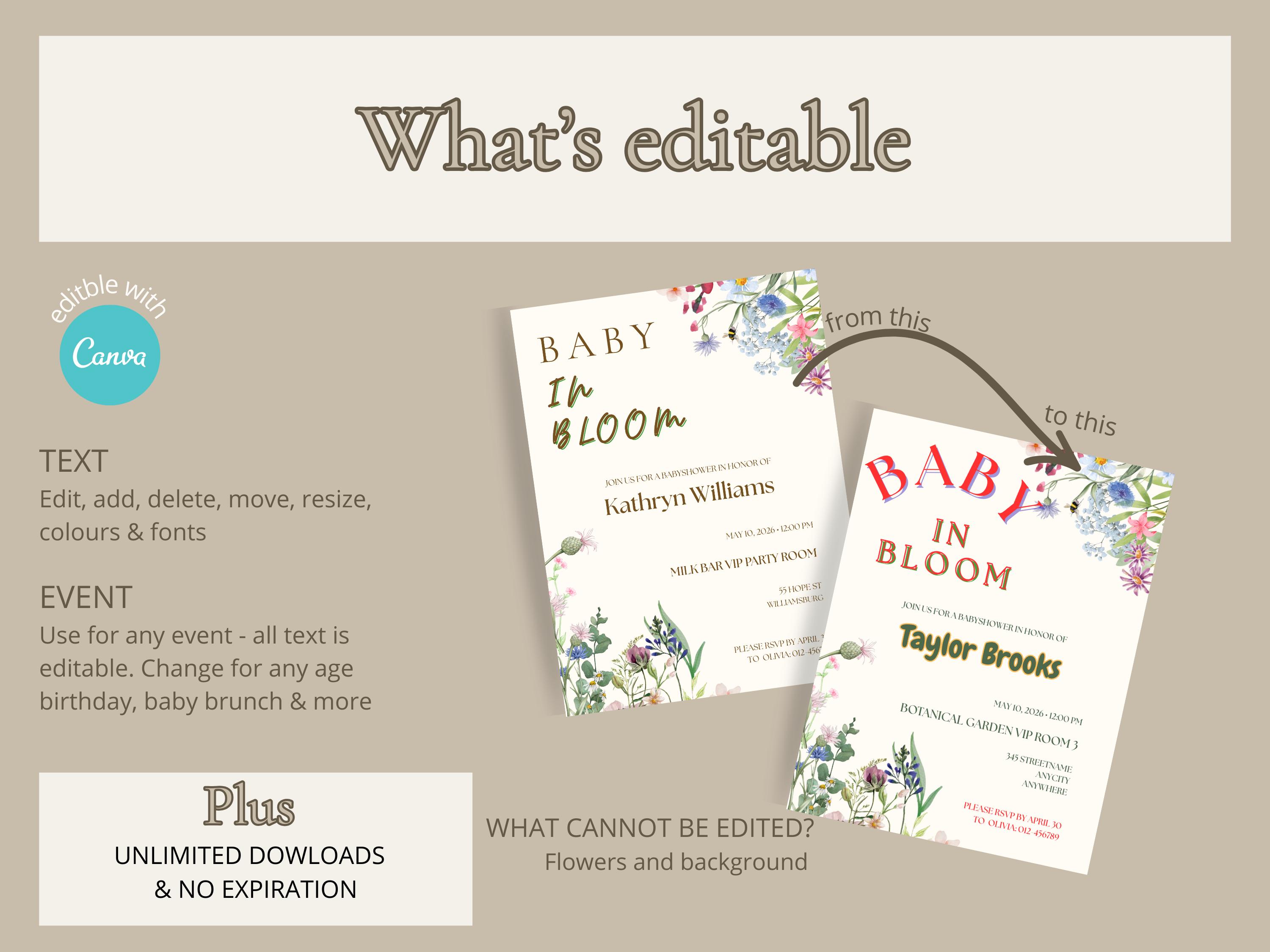 Baby in Bloom Baby Shower Invitation thumbnail 5