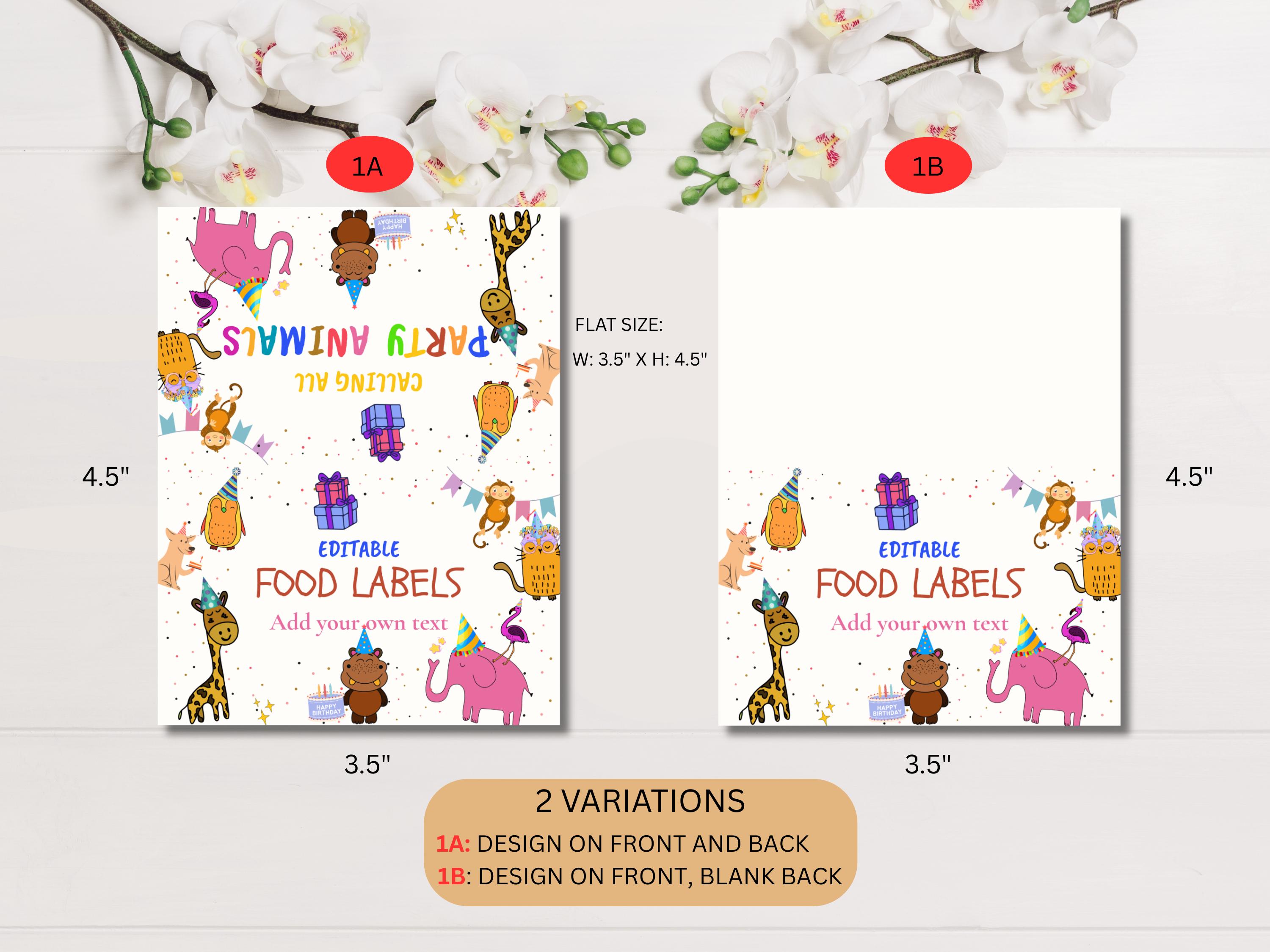 Calling All Party Animals Food Labels thumbnail 5