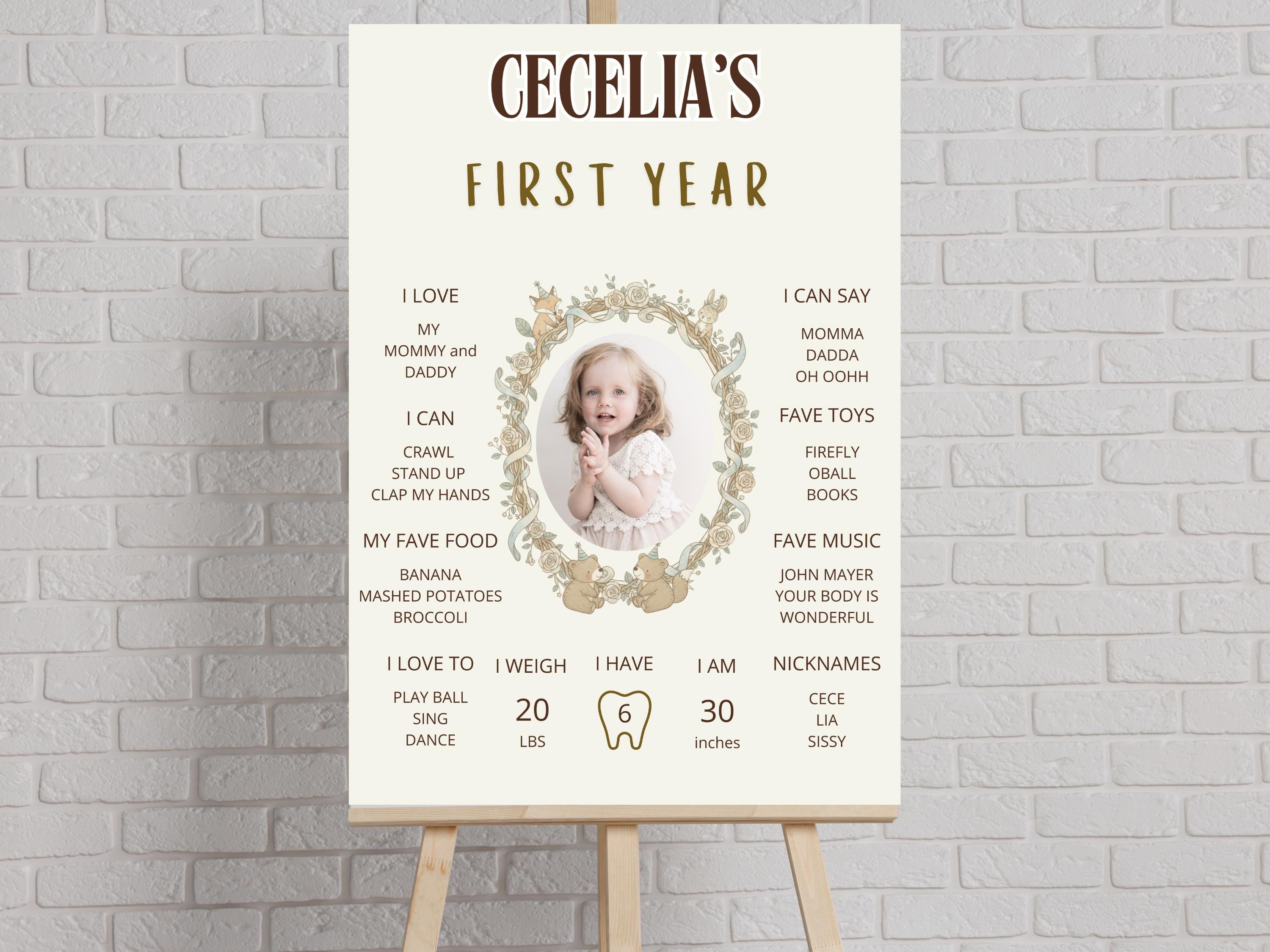 Woodland First Birthday Milestone Board thumbnail 4