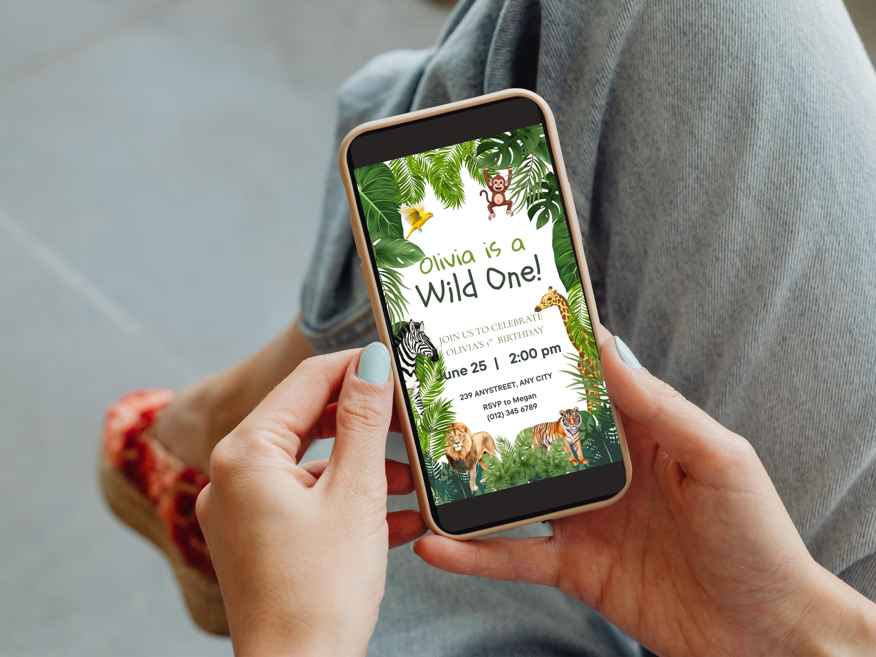 Wild One Jungle Safari Invitation thumbnail 4