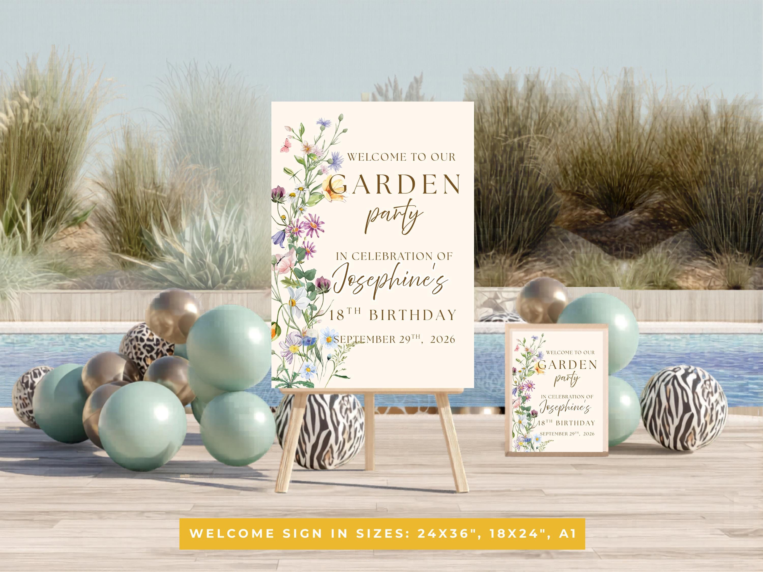 Wildflower Garden Birthday Welcome Sign thumbnail 4
