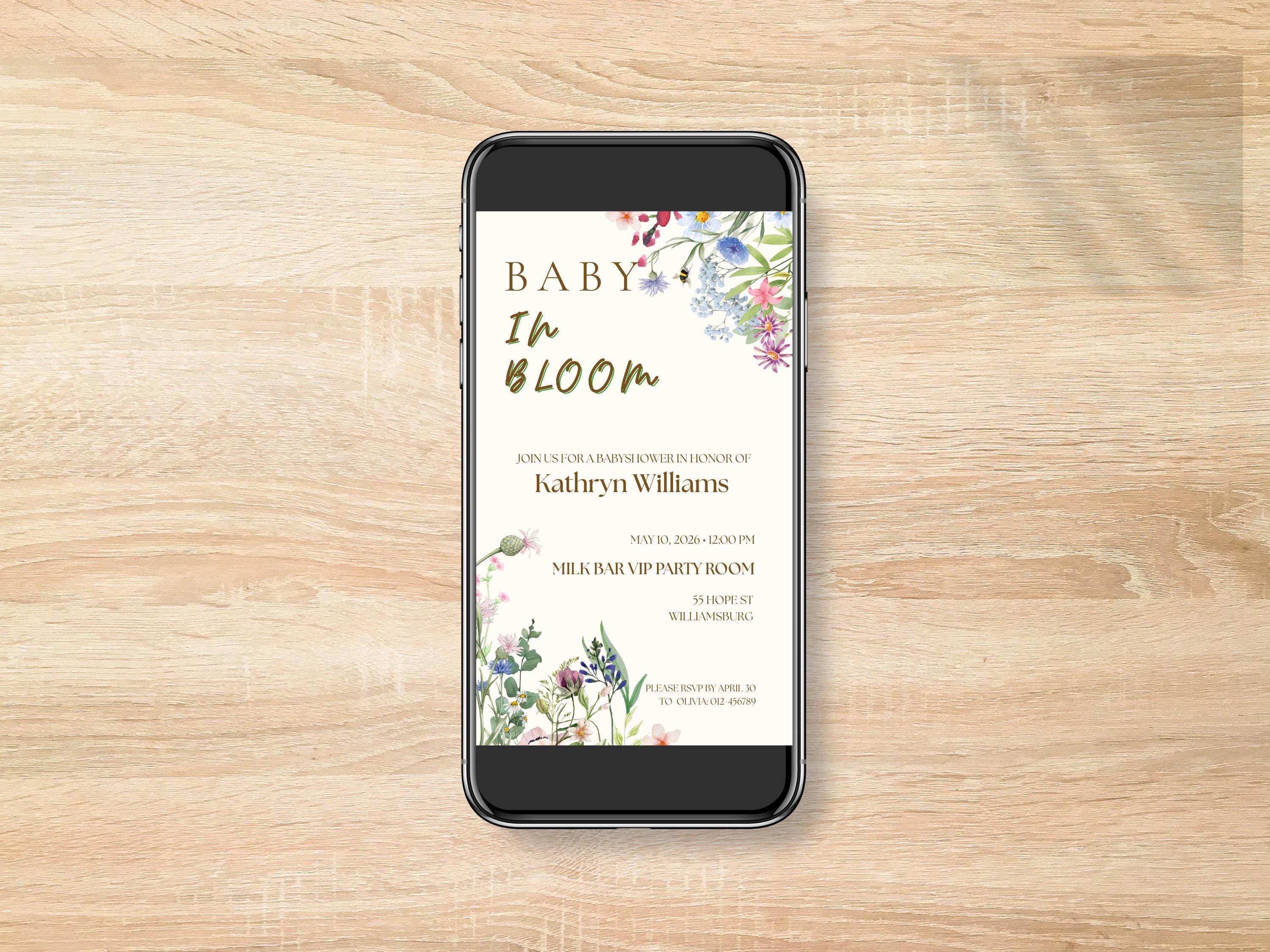 Baby in Bloom Baby Shower Invitation thumbnail 3