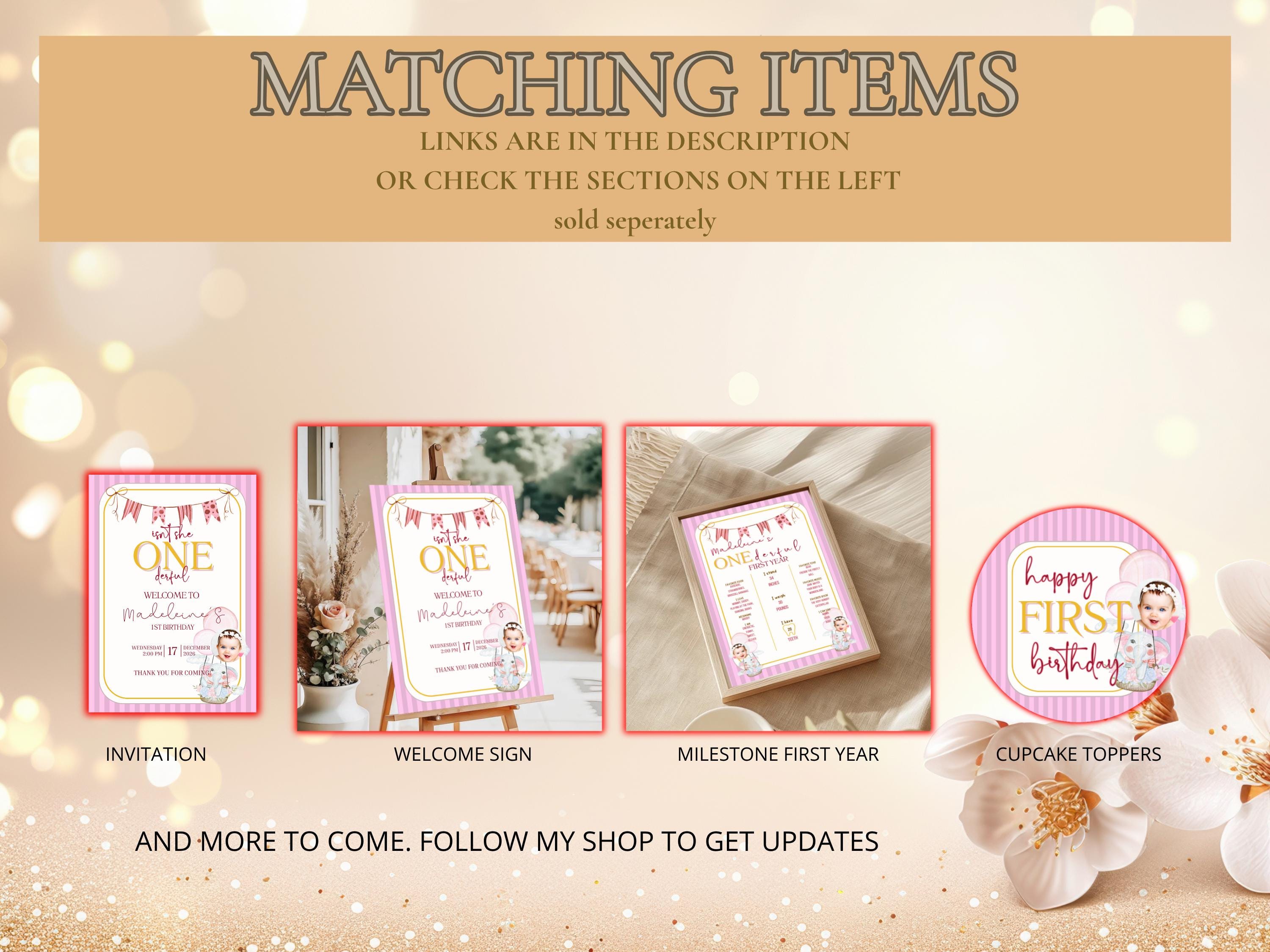 Isn't She ONEderful Cupcake Toppers thumbnail 5