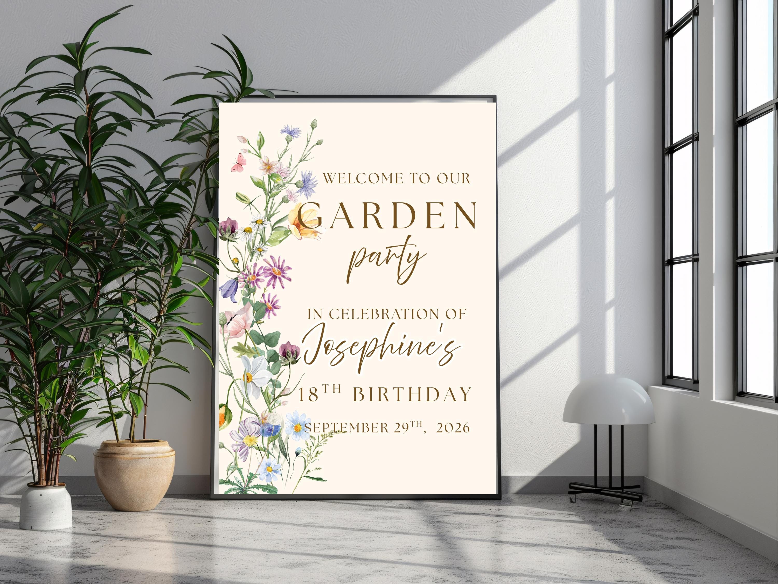 Wildflower Garden Birthday Welcome Sign thumbnail 5