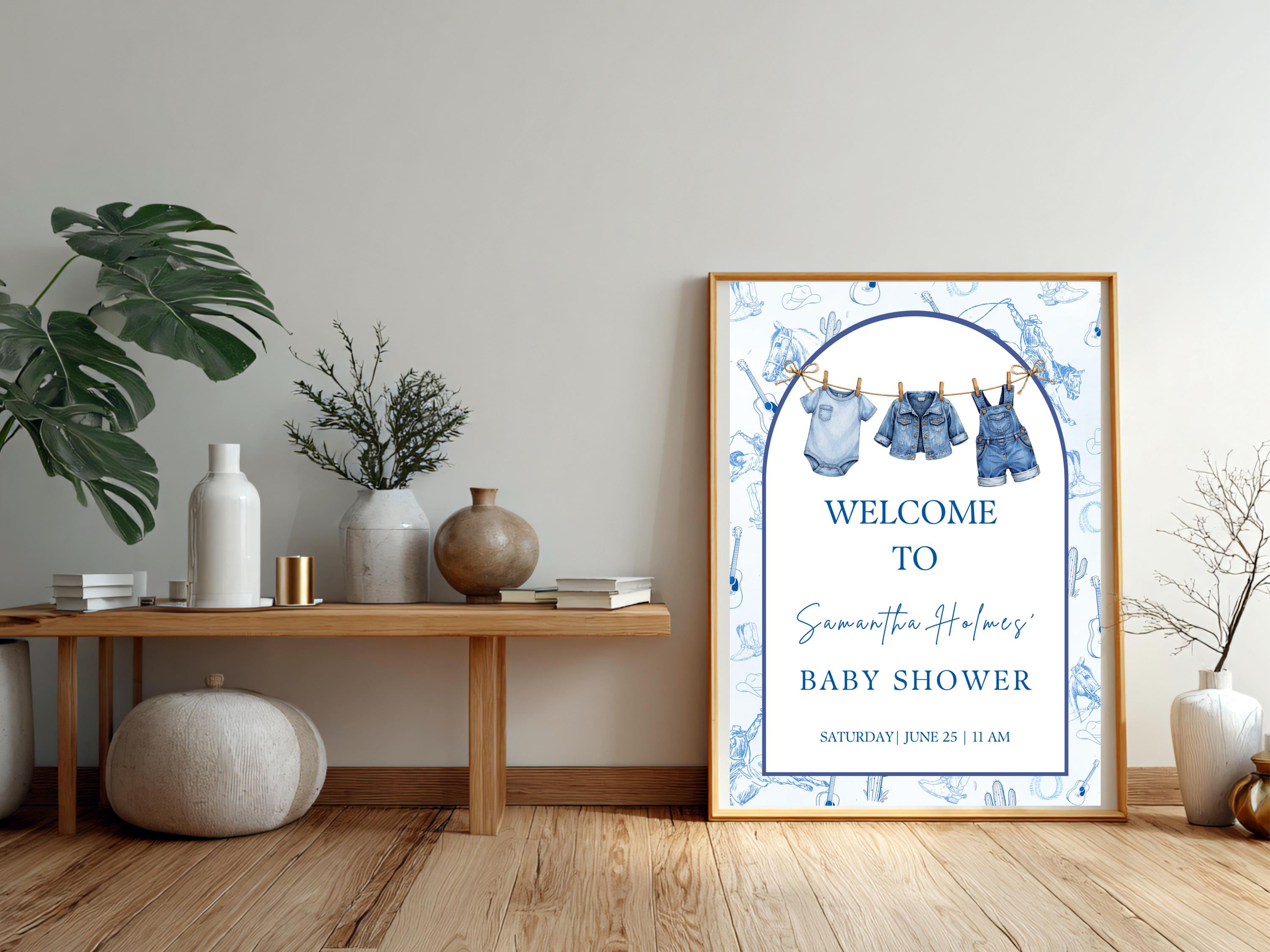 Blue Jean Baby Shower Welcome Sign thumbnail 5
