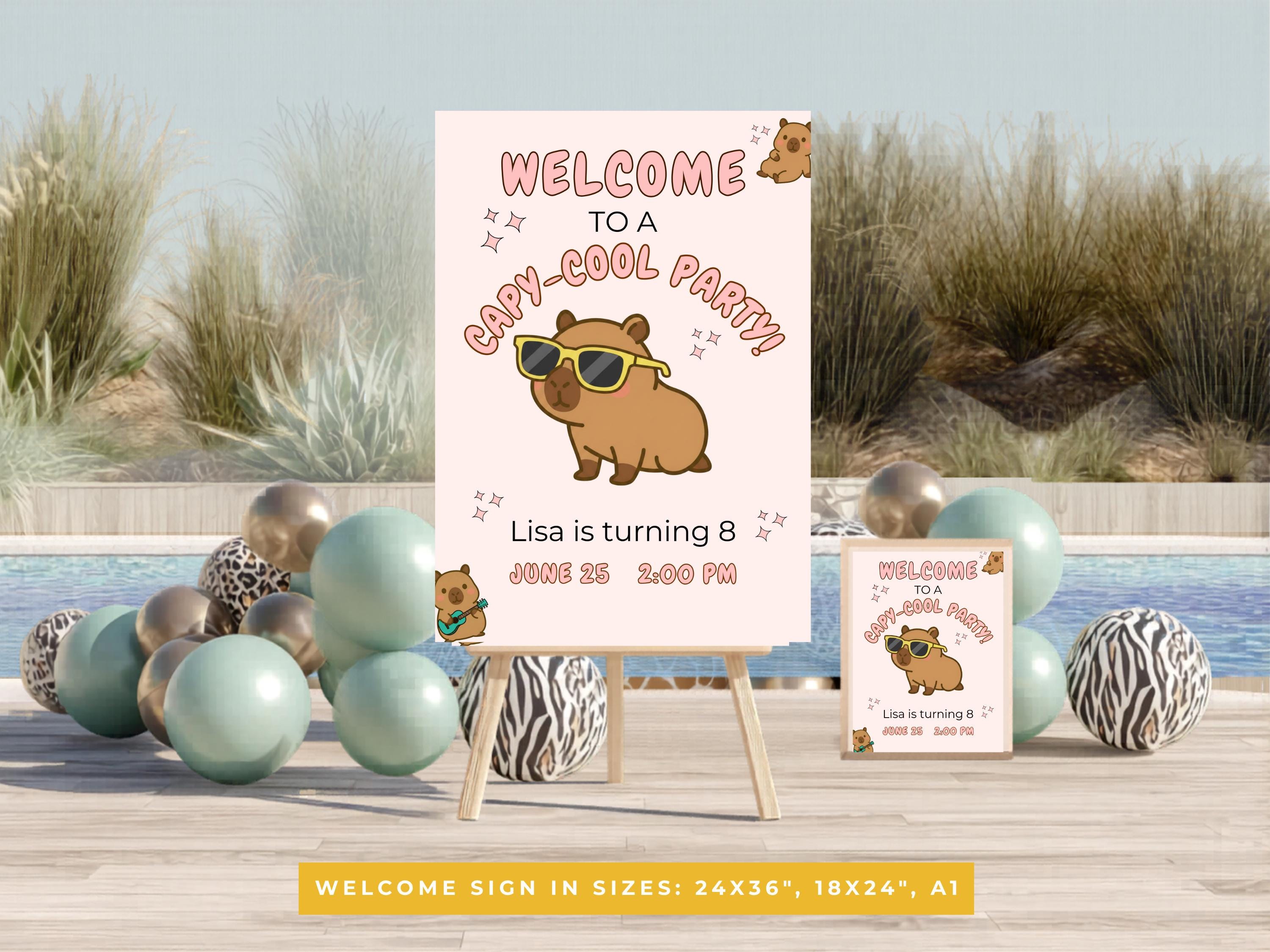 Capybara Birthday Welcome Sign thumbnail 2