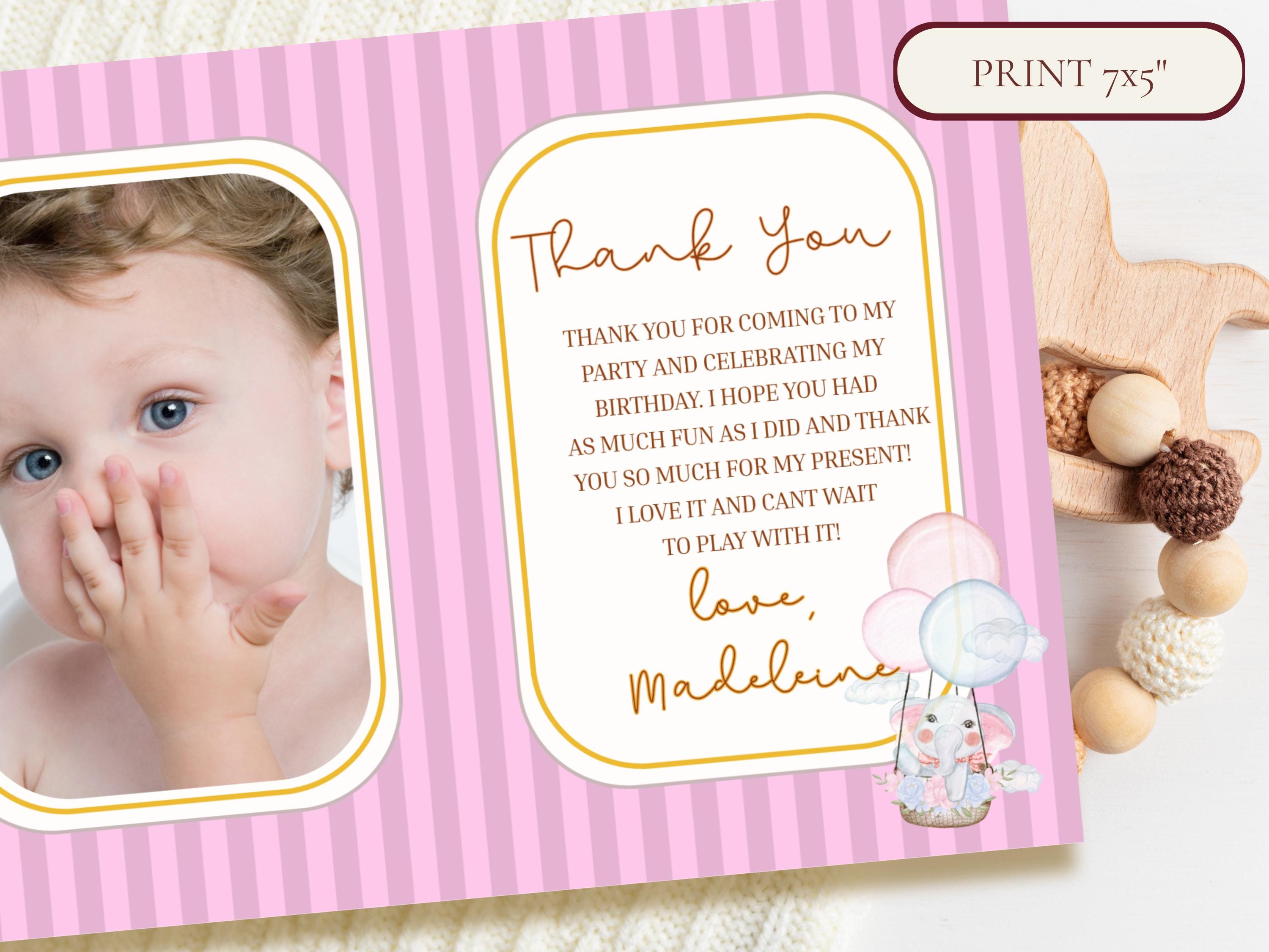 1st Birthday Thank You Card thumbnail 4