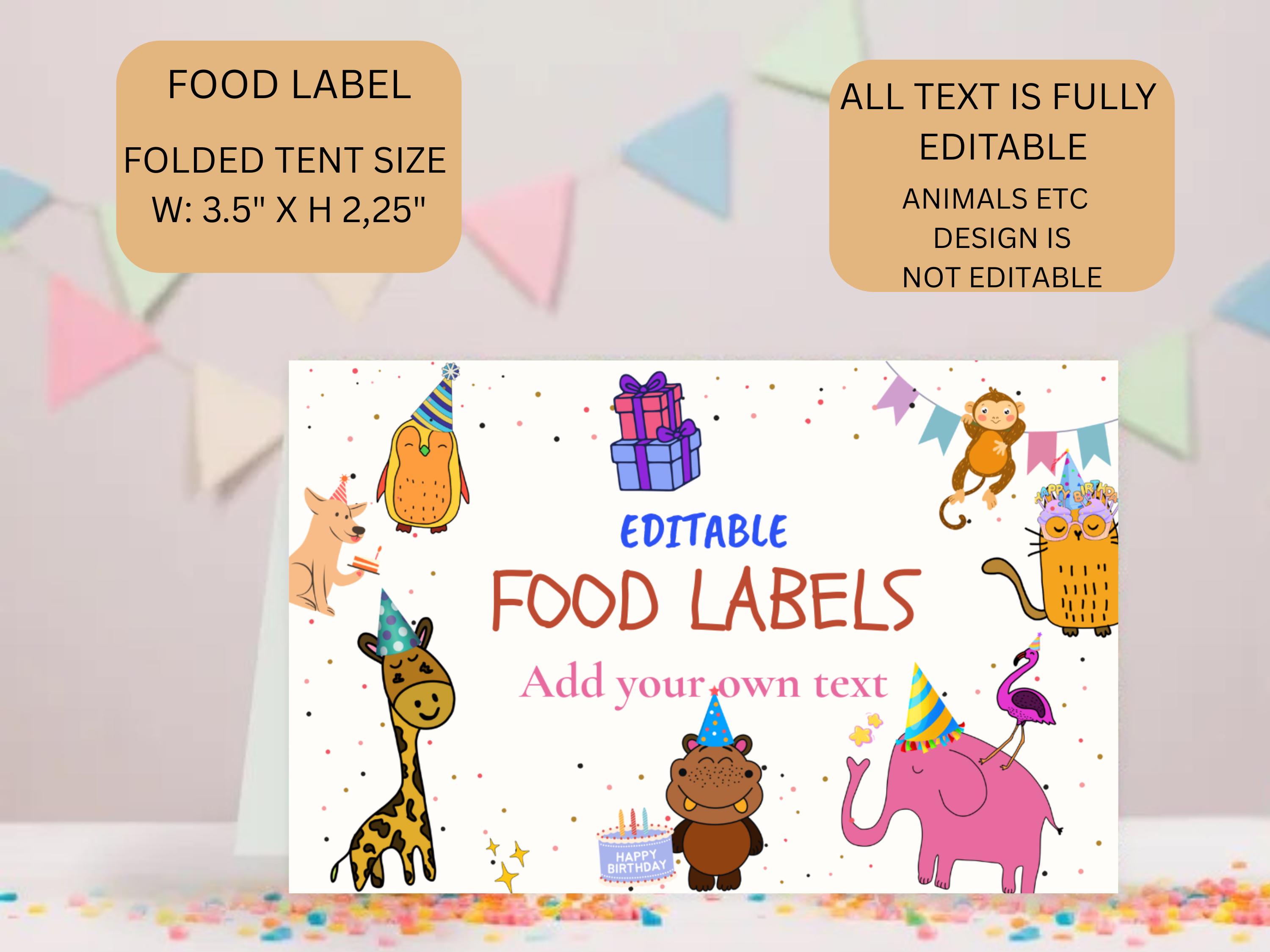 Calling All Party Animals Food Labels thumbnail 3