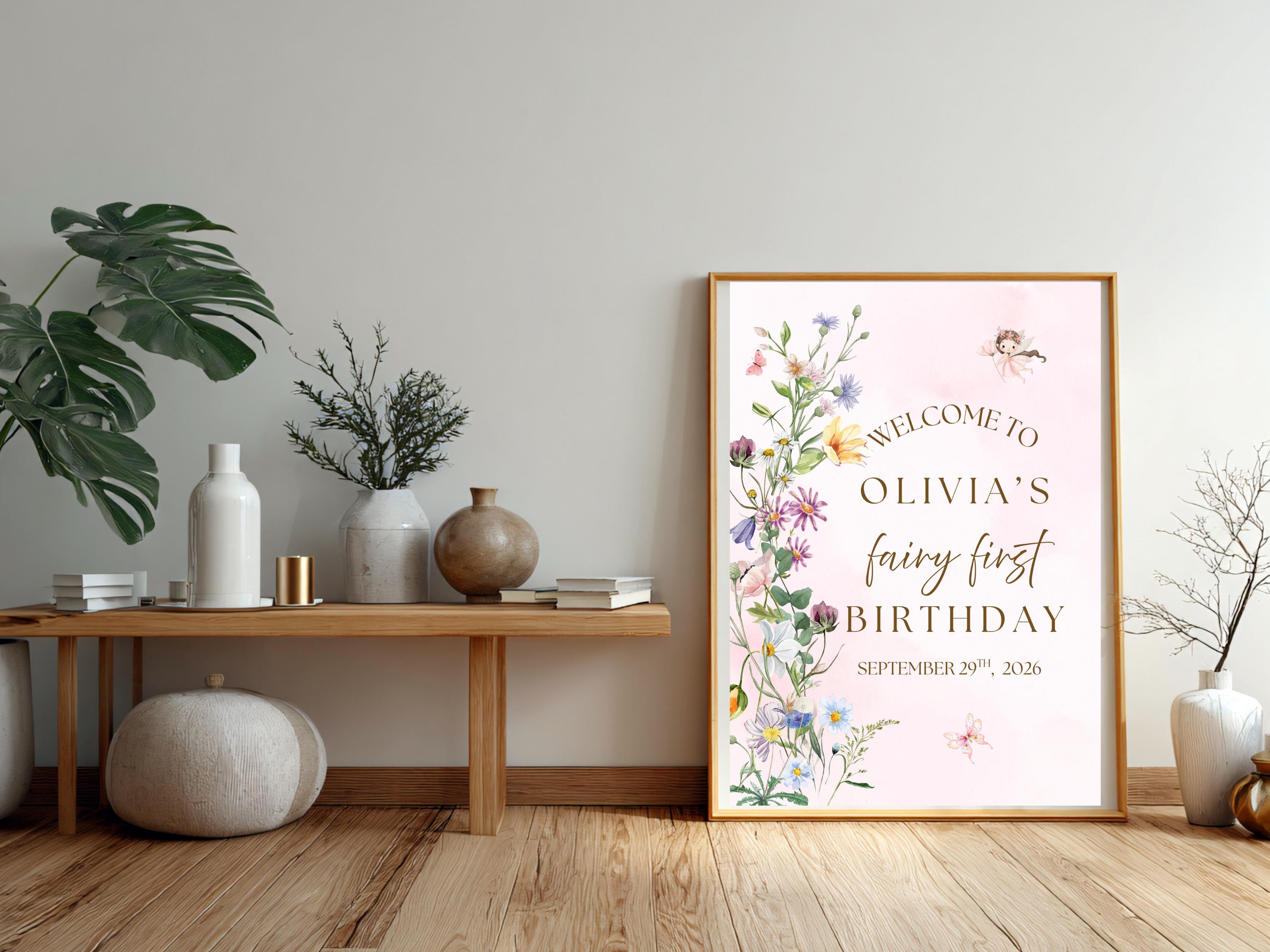 Fairy Garden Birthday Welcome Sign thumbnail 5