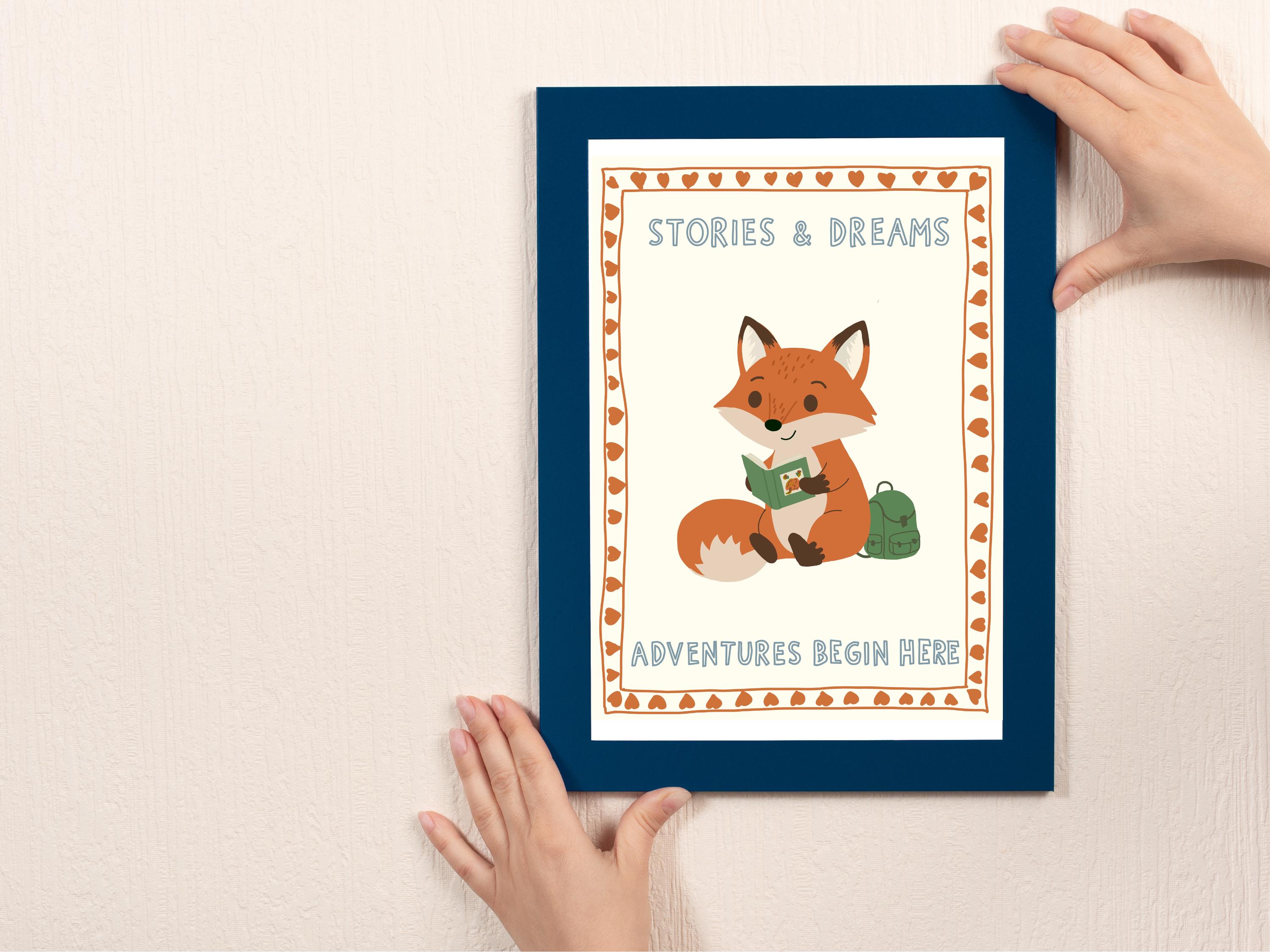 Woodland Fox Nursery Wall Art thumbnail 4