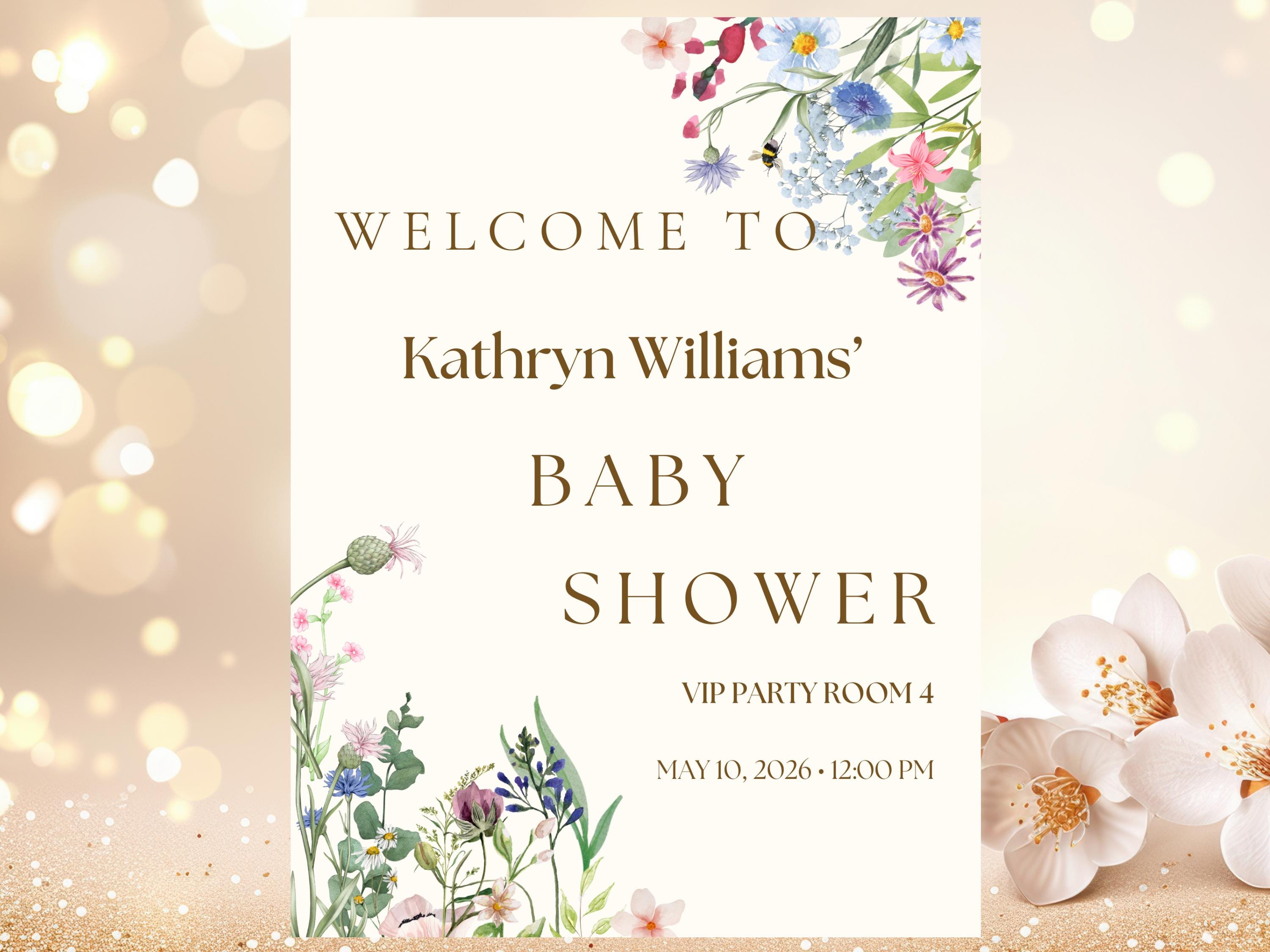 Baby in Bloom Baby Shower Welcome Sign thumbnail 3