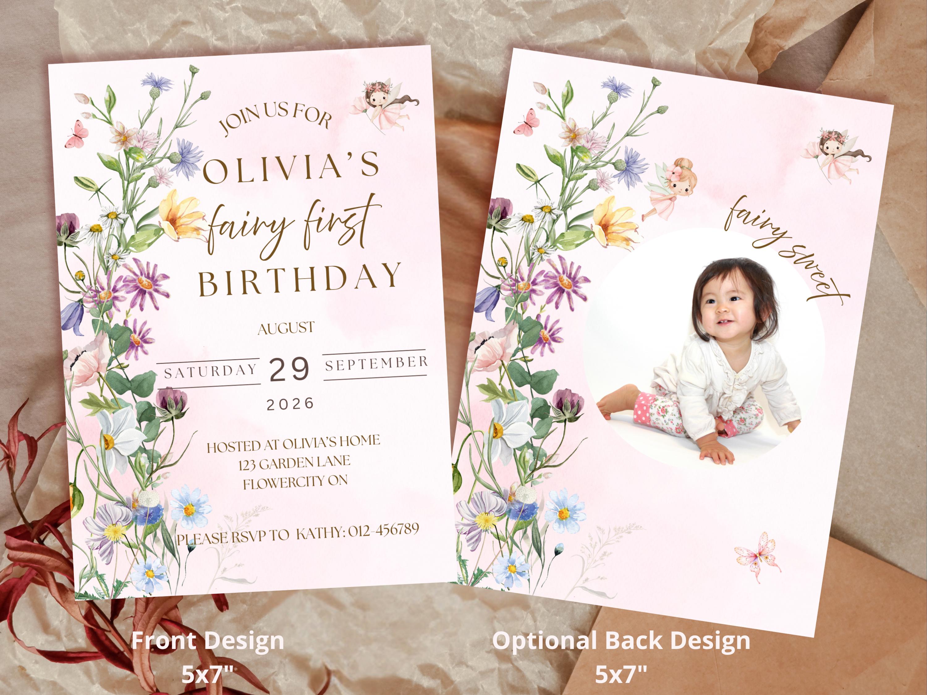 Fairy Garden First Birthday Invitation thumbnail 5