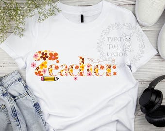 Boho Teacher Png, Leopard Print Teacher Png, Floral teacher png, Teacher sublimation, Groovy Teacher Png