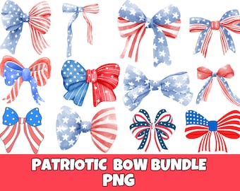 4th Of July Bow Png Bundle, Patriotic Bow Png, Coquette Bow Png, Retro Patriotic Bow Png, American Bows Png Bundle, Fourth Of July Bows Png.