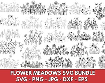 High Quality Flower Meadow SVG Bundle, Flower Meadow dxf, Flower Meadow png, Flower Meadow vector, Flower Meadow clipart, Wildflower clipart