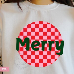 Retro Checkered Merry Png, Retro Checkered Merry Png, christmas vibes png, Merry Christmas Png, Xmas Sublimation Design