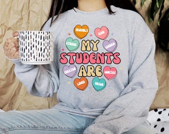 My Students Are Valentine PNG, Teacher Valentines Day Png, Heart Candy Png, Positive Affirmations Candy Hearts, Gift For Teachers