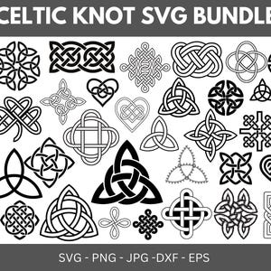 Celtic Knot SVG Bundle, Celtic PNG Bundle, Celtic Clipart, Knots Clovers Crosses Bundle, Celtic Knot Svg, Celtic SVG Cut Files for Cricut.