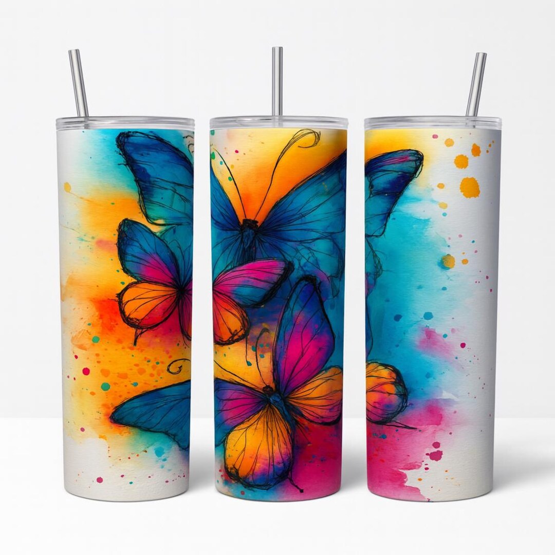 Vibrant Watercolor Butterfly Wall Art Print – Colorful Abstract ...