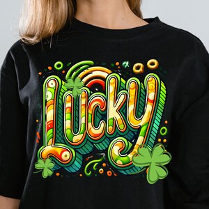 Lucky St Patricks Day Png, Glitter Lucky png, St Patrick Png, St Patricks day png, St Pattys day png, Shamrock Png, Girl st patricks day