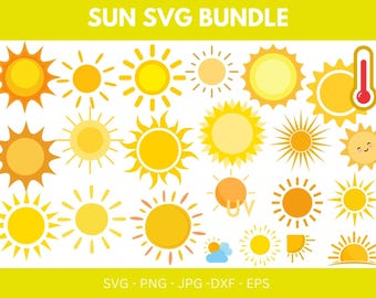 Sun SVG, Sunrise SVG, Sun Clipart, Half Sun Svg, Summer Sun Svg, Sun Cut File, Sun Silhouette, Sun Vector, Sunshine,Sun Svg Files For Cricut