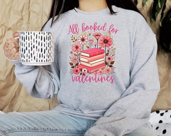 Gebucht für Valentinstage PNG, Buchliebhaber Png, Blumen Vday, Lehrer Valentinstag Png, Buchliebhaber-Shirt-Design, Boho Valentinstag Png, Bücherwurm Png