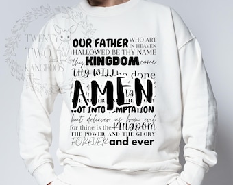 The Lord's Prayer Png, Southern Jesus Png, Religious Png, bible verse png, digital download, sublimation png, jesus png