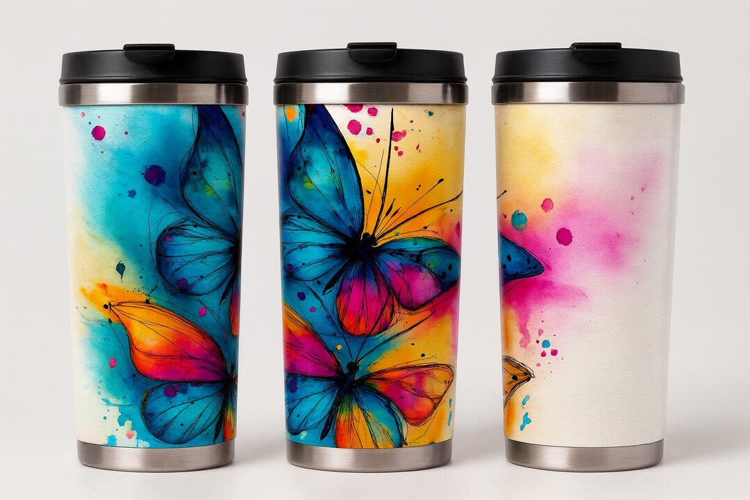 Vibrant Watercolor Butterfly Art Print – Colorful Abstract Splash ...