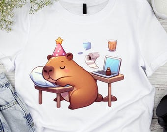 Cute CapyBara SVG Design, Cute Capybara Png, Kawaii Capybara Clipart, Kawaii Animal Illustration, Capybara Cricut, Retro Capybara  Png.