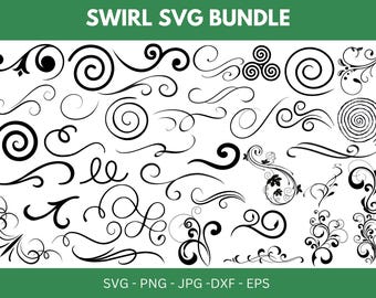 Swirl SVG, Decorative Swirl Clipart, Flourish SVG, Ornamental Swirl PNG, Elegant Swirl Cut File, Cricut Flourish Design, Instant Download.