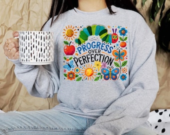 Progress Over Perfection Teacher Png, Back To School, Funny Teacher Gifts, Gift For Teacher, Teacher Appreciation, Teacher Png Designs