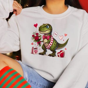 Valentine&#39;s Day T-Rex Png, Dino Love Png, T-Rex Valentine Png, Boys Valentines Png Designs, Love Png, Sweet T-Rex Png, Romantic Dinosaur Png