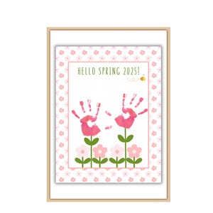 Spring Handprint Art, First Day of Spring Craft, Toddler Spring Crafts, Spring Printable, First Day of Spring, Spring 2025
