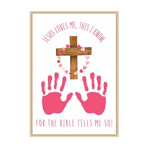 Preschool Bible Craft, Handprint Craft, Christian Craft, Sunday School, Preschool Kids Toddler, Handprint, Bible Verse Craft, Jesus Loves Me