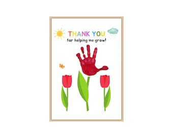 Flower Handprint Art, Teacher Appreciation Gift (Digital Download)