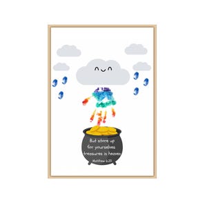 Preschool Bible Craft, Bible Verse Handprint Art, Christian Craft, Sunday School, Preschool Kids Toddler Baby Handprint, VBS Activity
