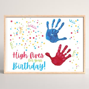 Handprint Birthday Card: DIY Gift from Kids (Digital Download, PDF Template)