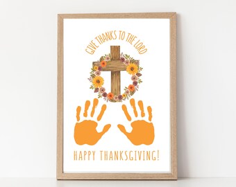 Thanksgiving Handprint Craft, Bible Verse Art (Digital Download)