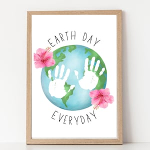 Earth Day Handprint Art, Earth Day Craft, Earth Day Printable, Handprint Craft